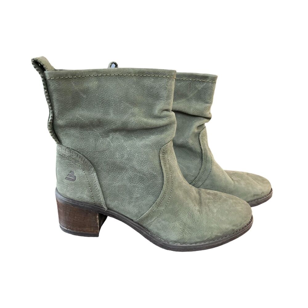 Bullboxer Women's Chelsea Boot Olive Green leather pull on Booties US10M